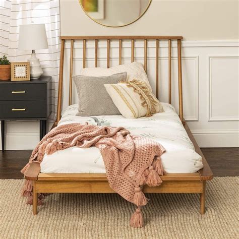 boho twin bed|wood twin spindle bed frame.